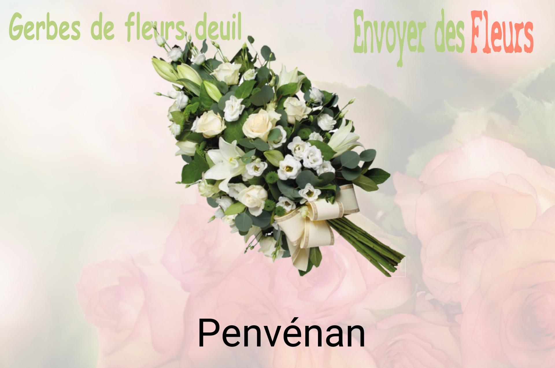 Gerbe de fleurs de deuil livrée à Penvénan